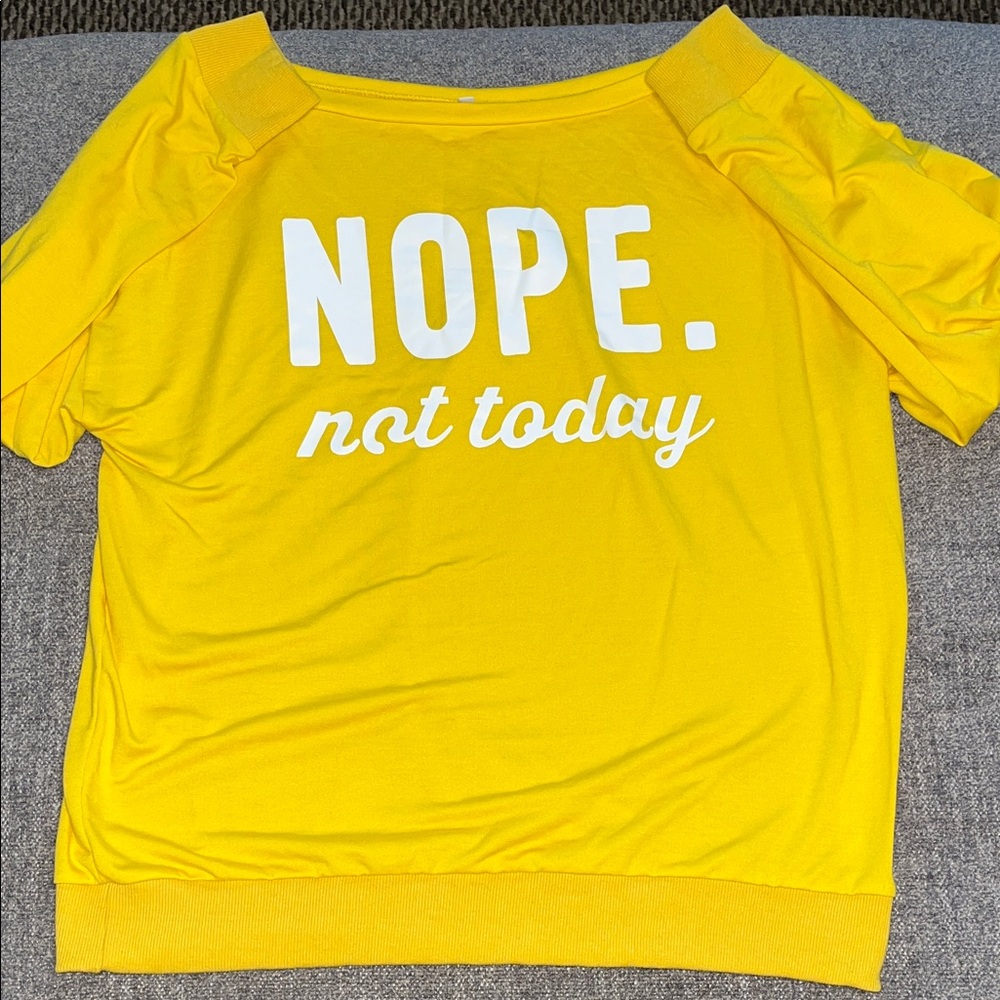 Yellow Graphic Tee - Nope Not Today